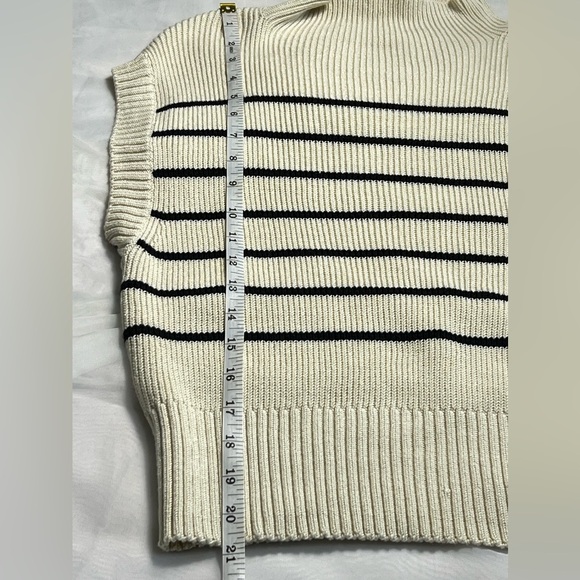 Maeve Anthropologie Striped Ivory Sweater Vest Extra Small - Picture 6 of 8